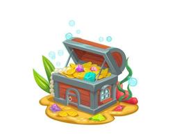 Underwater treasure chest house, fantasy building vector