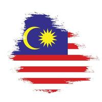 Paint brush stroke clipart Malaysia flag vector