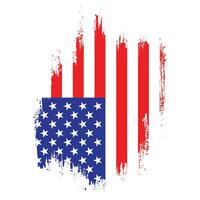 Ink paint brush stroke frame USA flag vector