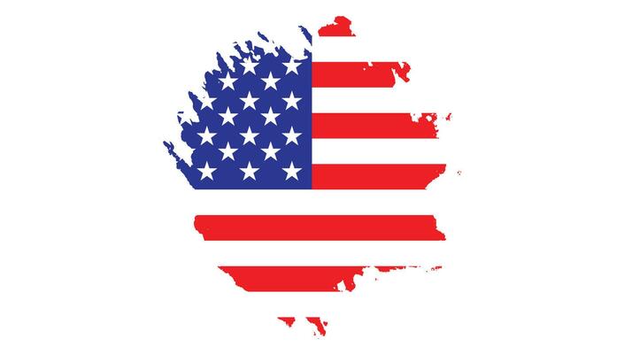 Grunge brush stroke USA flag vector
