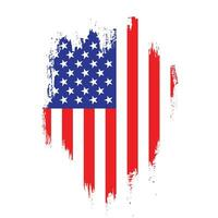 Ink brush stroke USA flag vector