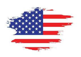 USA flag vector with brush stroke illustration