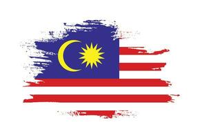 New splash grunge texture Malaysia flag vector