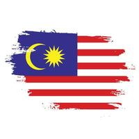 Hand drawing brush stroke Malaysia flag vector