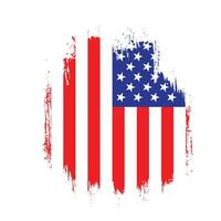 Dirty brush stroke USA flag vector