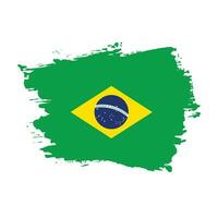 Paint brush stroke Brazil flag vector