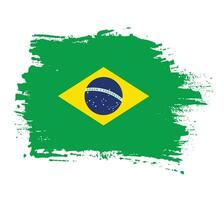 Dirty brush stroke Brazil flag vector