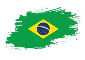Grunge texture splash Brazil flag vector