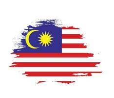 Dirty brush stroke Malaysia flag vector