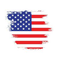 Paint brush stroke USA flag vector