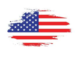 Thick brush stroke USA flag vector