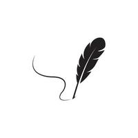 feather quill pen icon vector