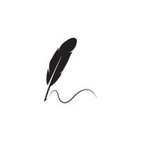 feather quill pen icon vector