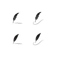 feather quill pen icon vector