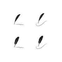 feather quill pen icon vector