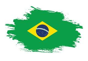 Paint brush stroke Brazil flag vector