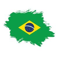 Hand painted abstract Brazil vintage flag vector