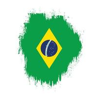 Professional Brazil grunge flag vector