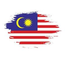 Trazo de pincel abstracto malasia bandera vector imagen