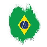 Abstract brush stroke Brazil flag vector image