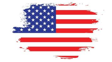 Hand drawing brush stroke USA flag vector