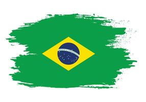 Ink splashes brush stroke Brazil flag vector