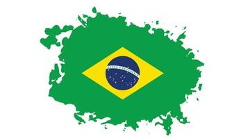 New vintage splash Brazil flag vector