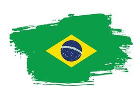 Hand paint Brazil flag vector