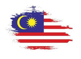 nuevo vector de bandera abstracta de malasia pintada a mano