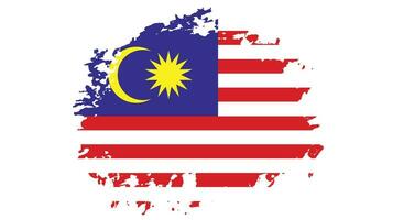 Grunge brush stroke Malaysia flag vector