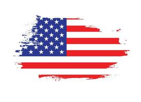 Grunge paint brush stroke USA flag vector