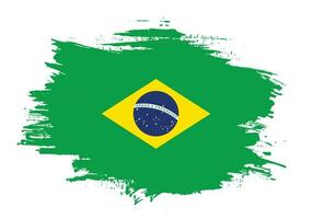 Vector paint brush stroke Brazil flag