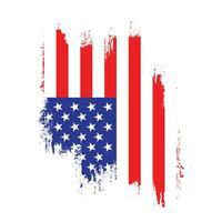 Modern brush stroke frame USA flag vector