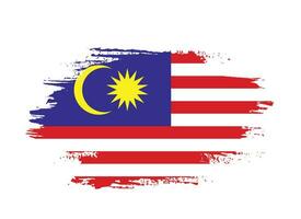 Colorful hand paint Malaysia grungy flag vector