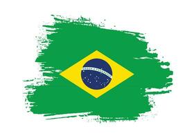 New brush grunge texture Brazil flag vector