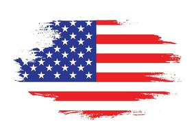 Stripe brush stroke USA flag vector