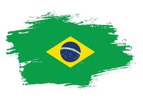 Vector grunge brush stroke Brazil flag vector