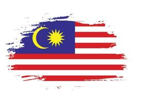 Malaysia flag vector with brush stroke illustration