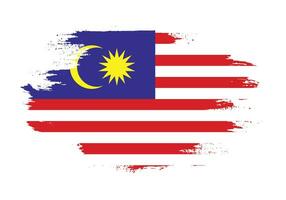 vector de bandera colorida de pintura de mano de malasia