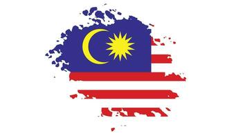 Resumen bandera grunge malasia vector