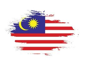 Colorful hand paint Malaysia grunge flag vector