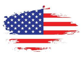 Abstract grunge stroke USA flag vector