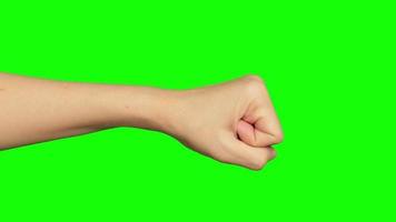 Hand on green background video