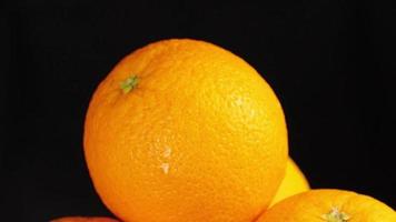 fruta laranja em fundo preto video