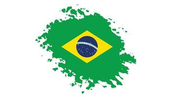 Vintage style hand paint Brazil flag vector