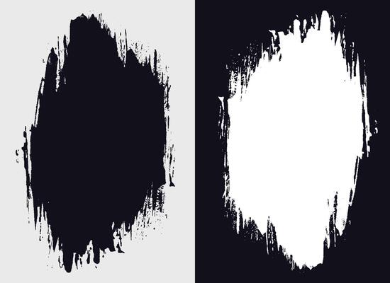Collection of ink brush stroke