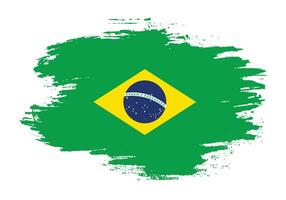 Ink splashes brush stroke Brazil flag vector