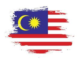 Paint brush stroke clipart Malaysia flag vector