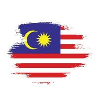Thick brush stroke Malaysia flag vector