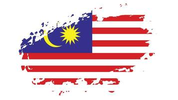 Hand drawing brush stroke Malaysia flag vector